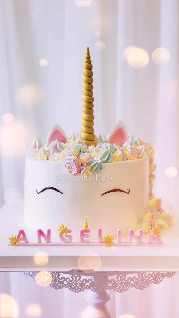 Rainbow unicorn cake (彩虹獨角獸蛋糕)